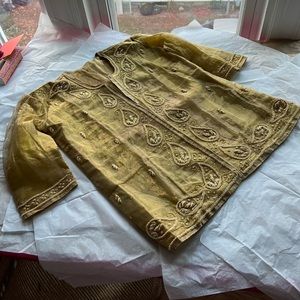 VTG 90s BOLLYWOOD Gold beaded jacket tailor-made NWOT